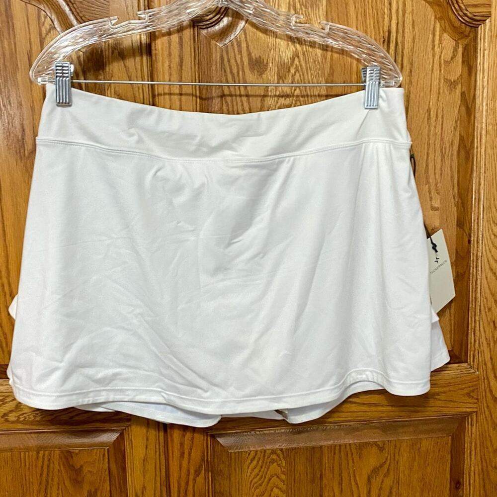 Tuckernuck Sport White Scalloped 14”‎ Lined Tennis Skirt Women’s XXL NWT
